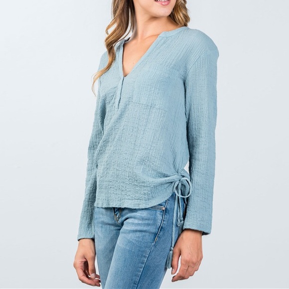 Turquoise Lasso Sterling Circular Hoop earrings - Picture 3 of 3